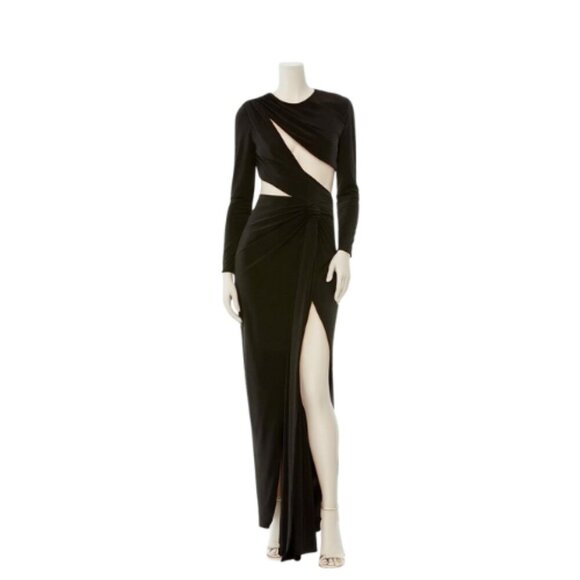 Mac Duggal Long Sleeve Keyhole Formal Luxury Evening Gown – Black NWT - Picture 4 of 4